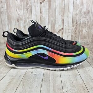 Nike Air Max 97 Black Tie Dye Aurora Purple Men's Sneakers Shoes US 13